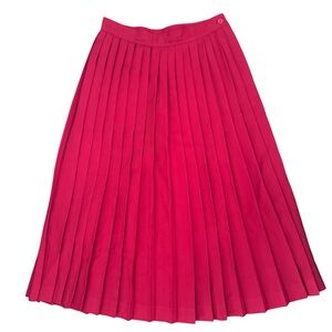 Vintage 100% Wool Red Pleated Skirt Size Small Side